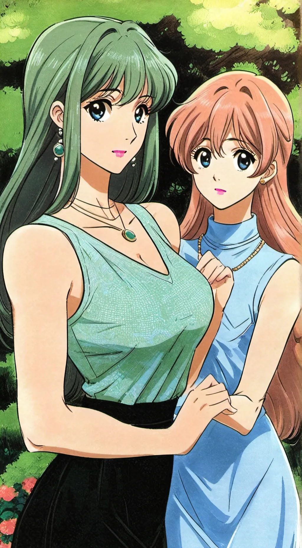 ai character: Emily & Sarah  background