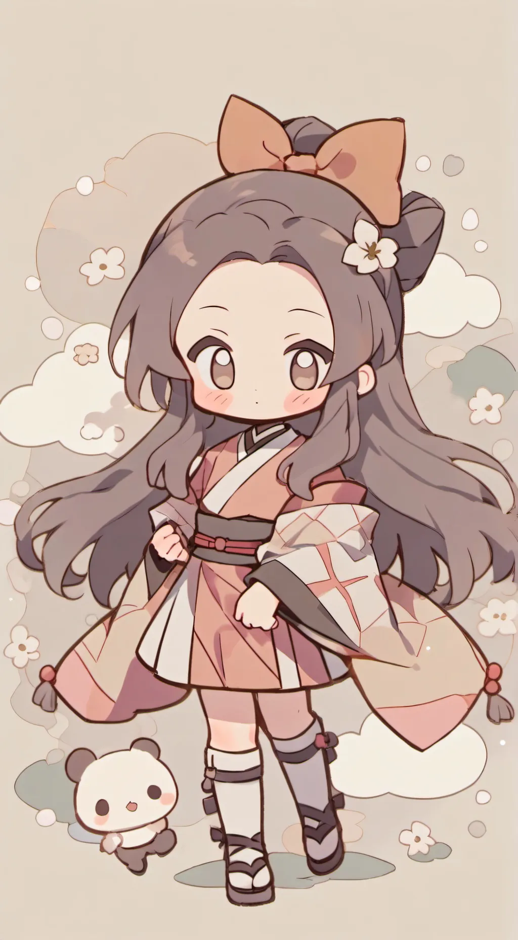 ai character: Nezuko (chibi)  background