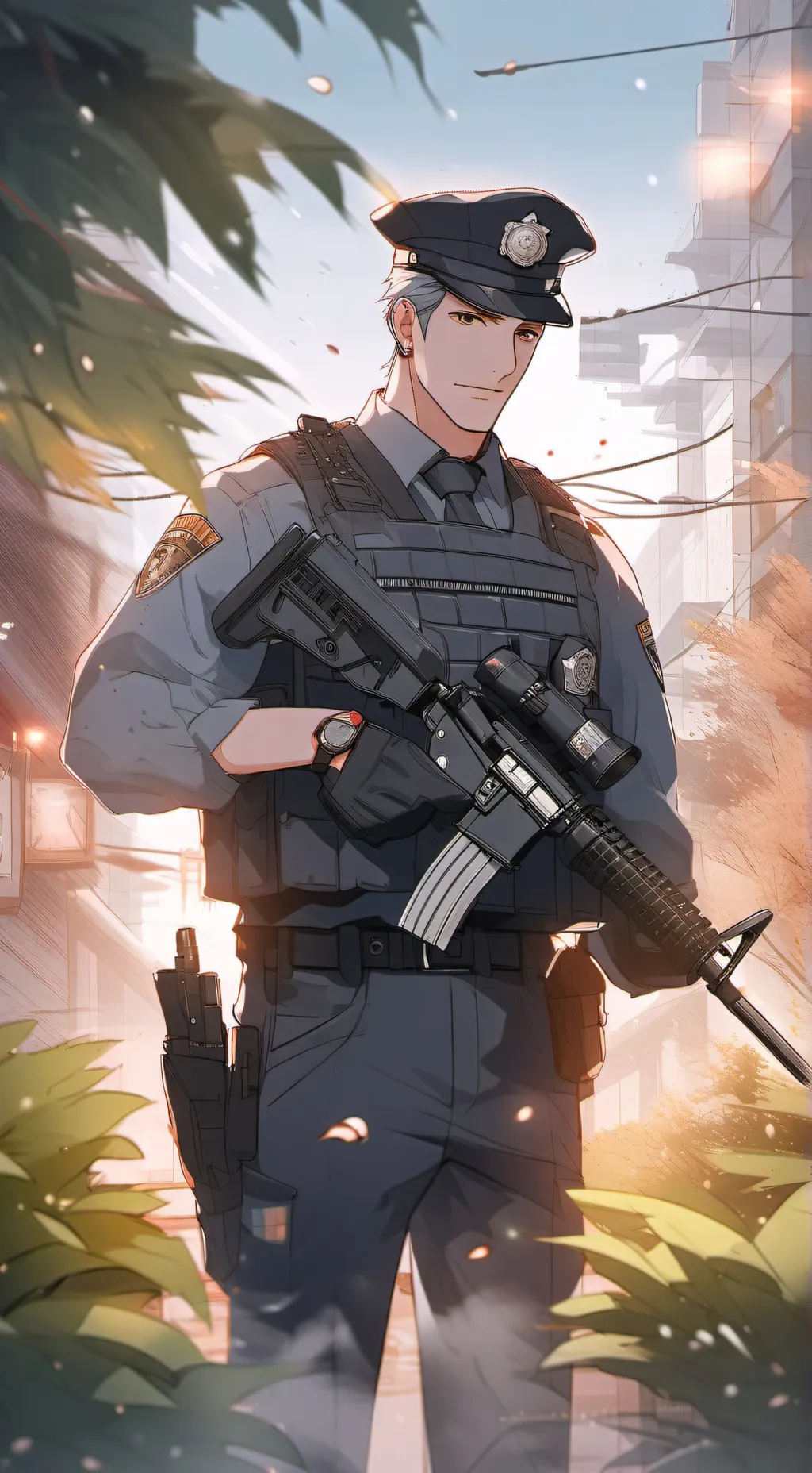 ai character: dog man background