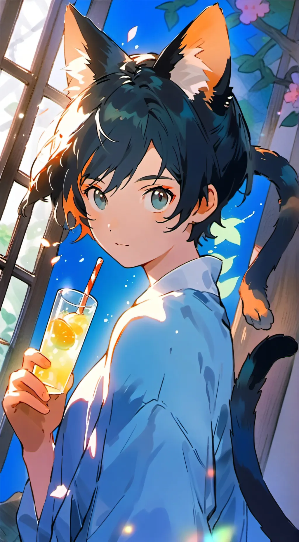 ai character: Glimmerwing Hummingcat background