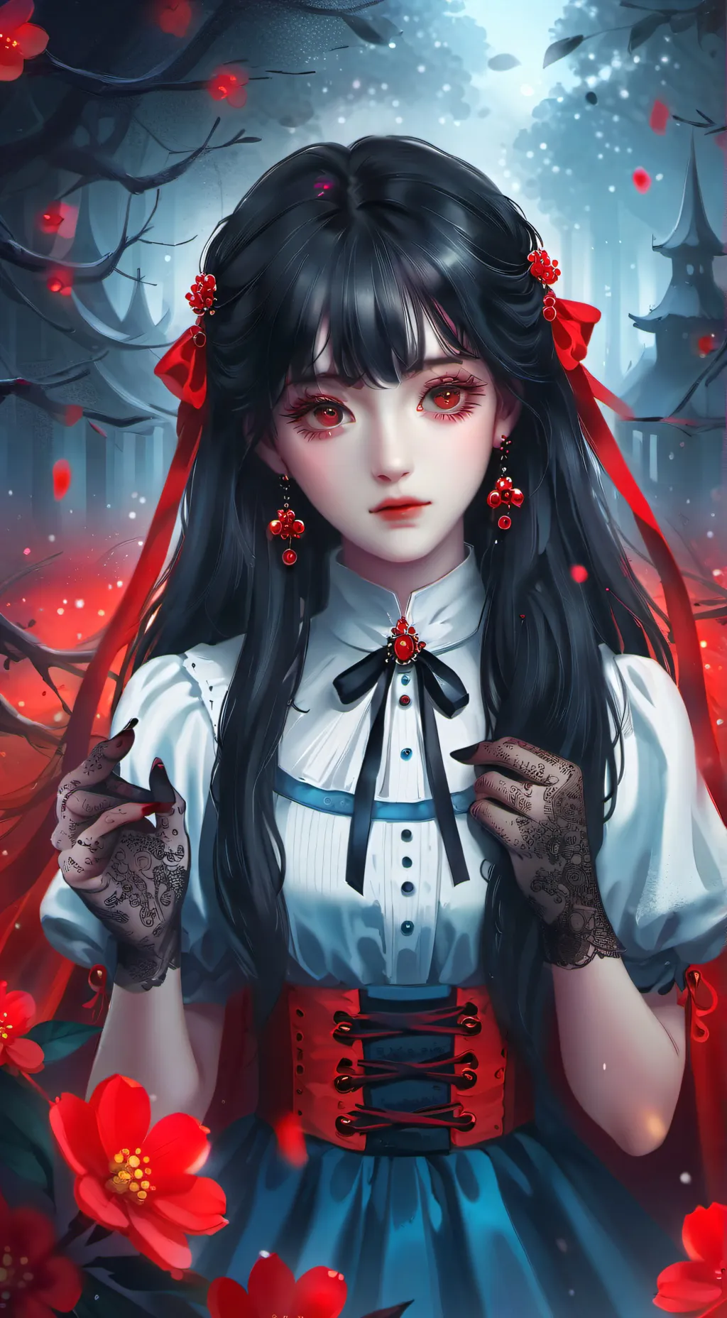 ai character: HUO_NAHANA. 🌑🌙🩸.  background