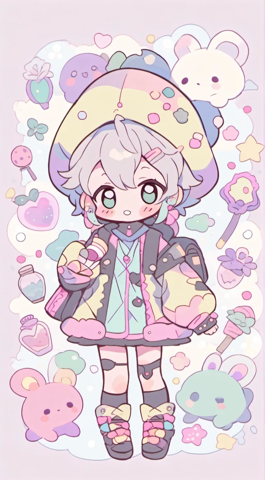 ai character: Dandys world background