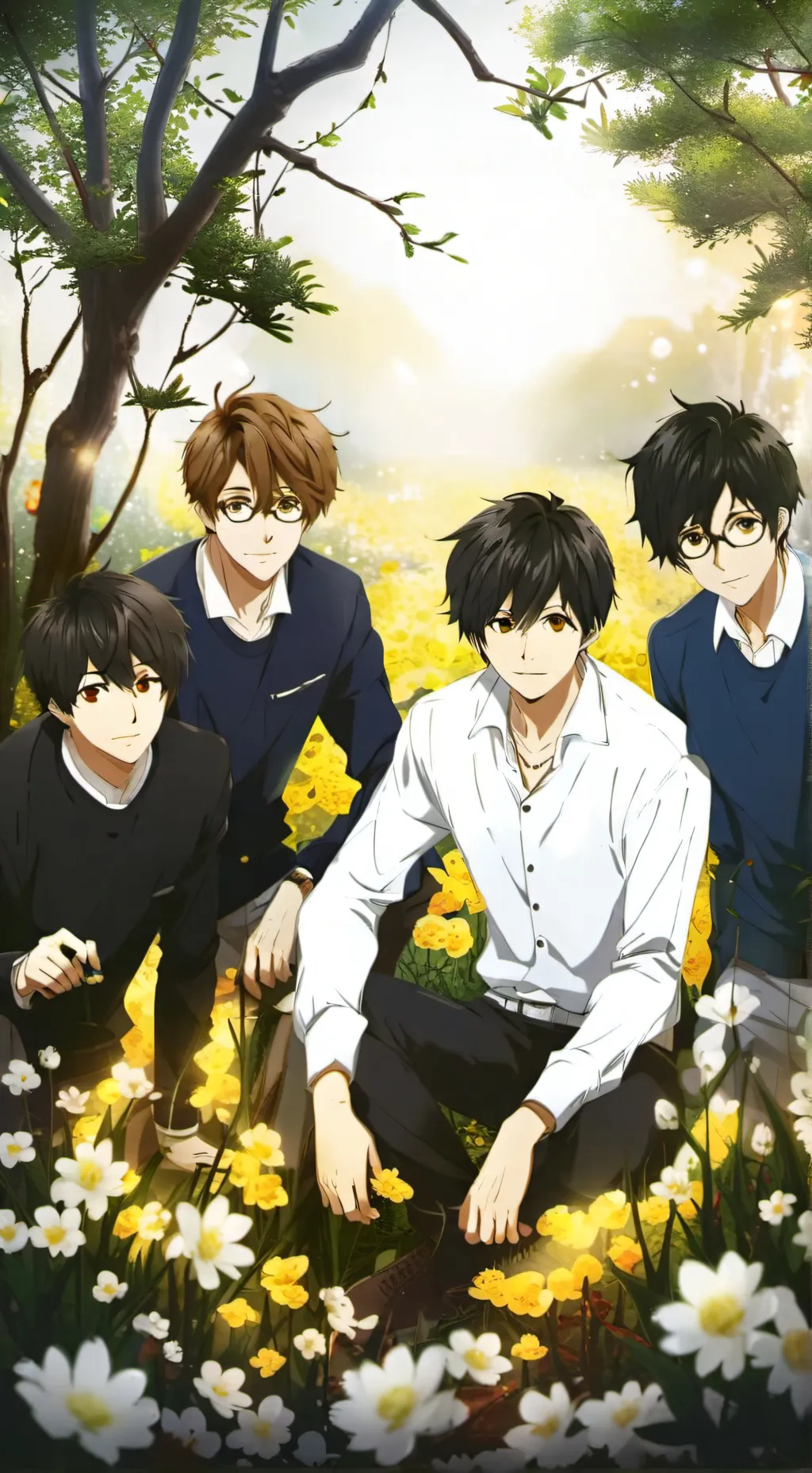 ai character: a group of boys background