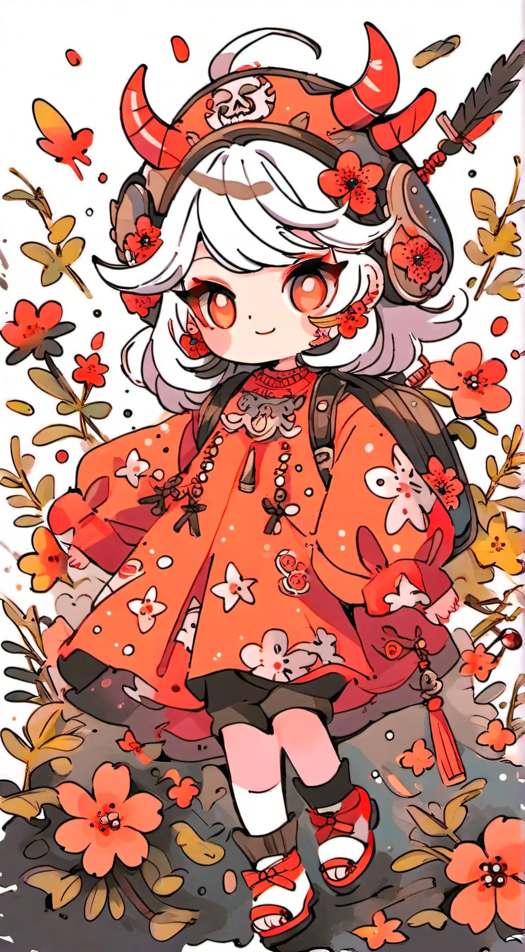 ai character: snow  background