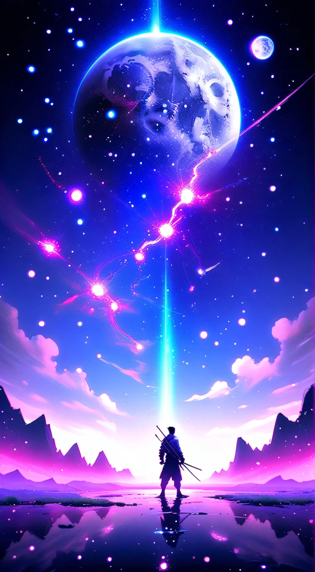 ai character: Moon x sun background