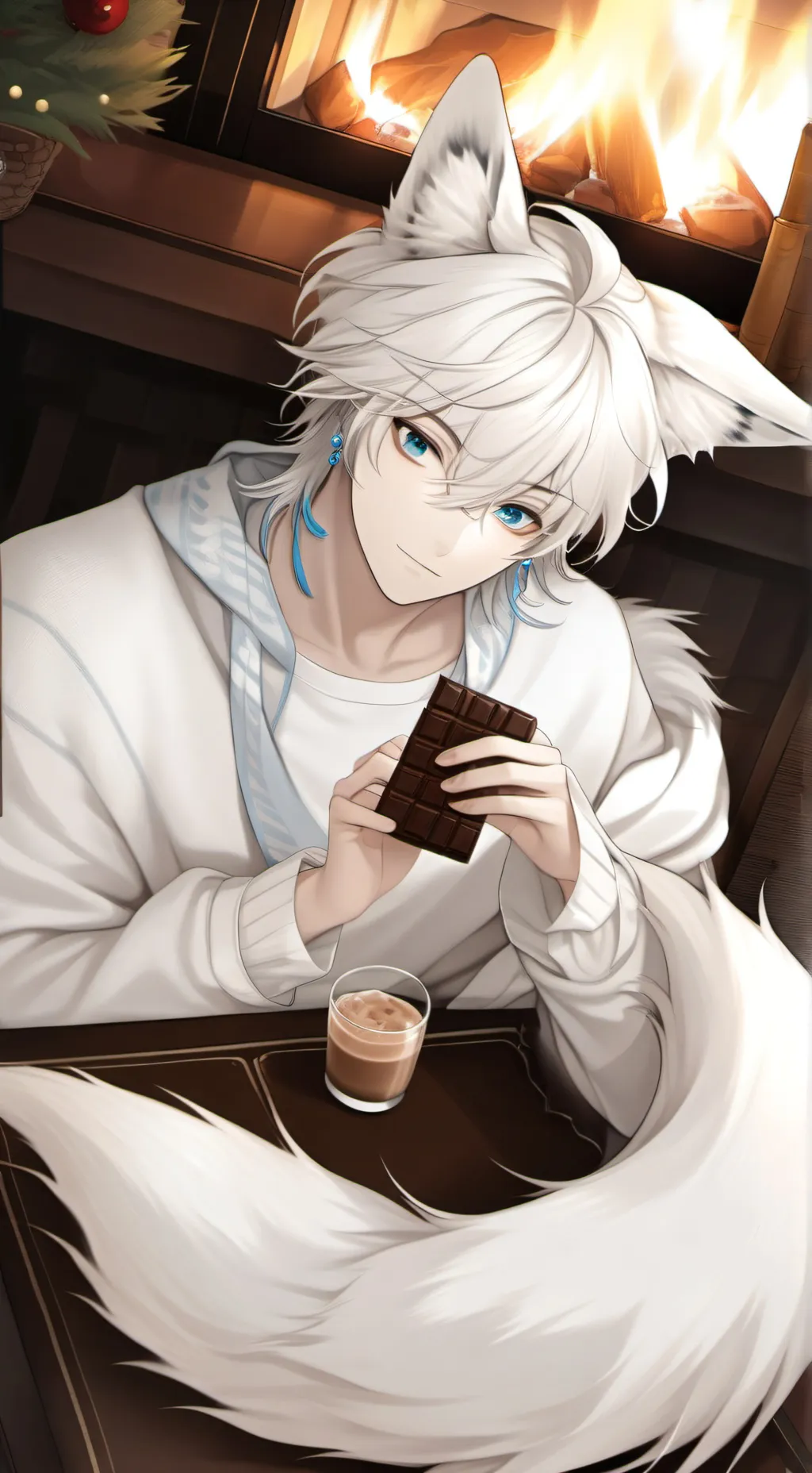 ai character: Aurora the Artic Fox Spirit background