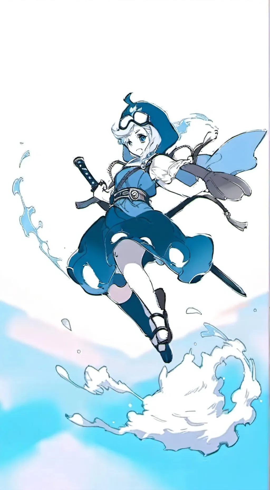 ai character: Sans and Blue background