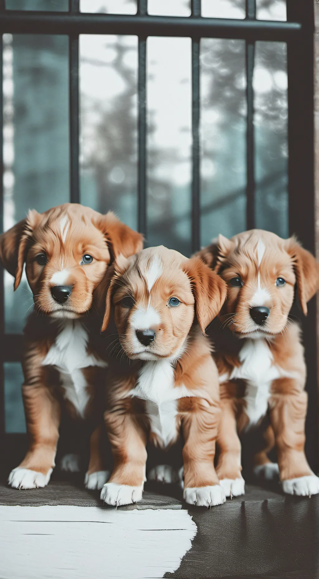 ai character: 3 puppies background