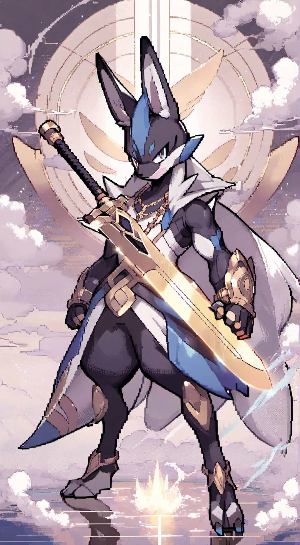 ai character: Lucario  background