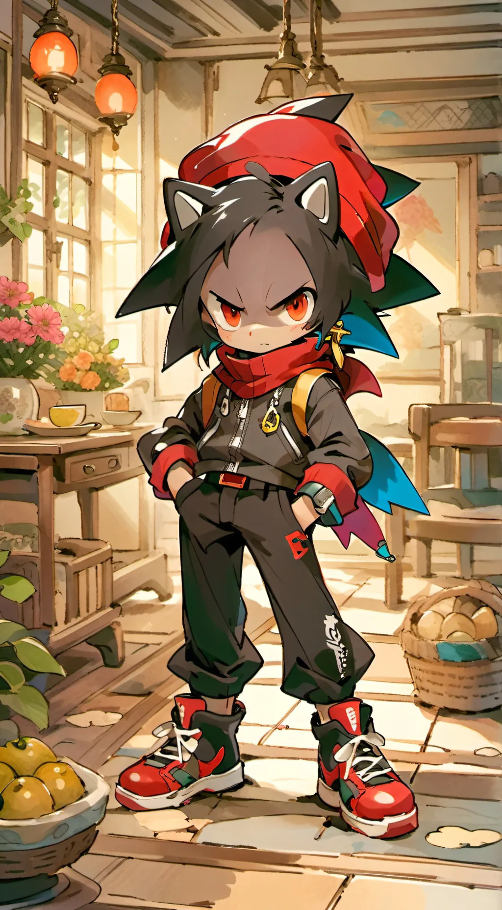 ai character: SONIC THREE YAY background