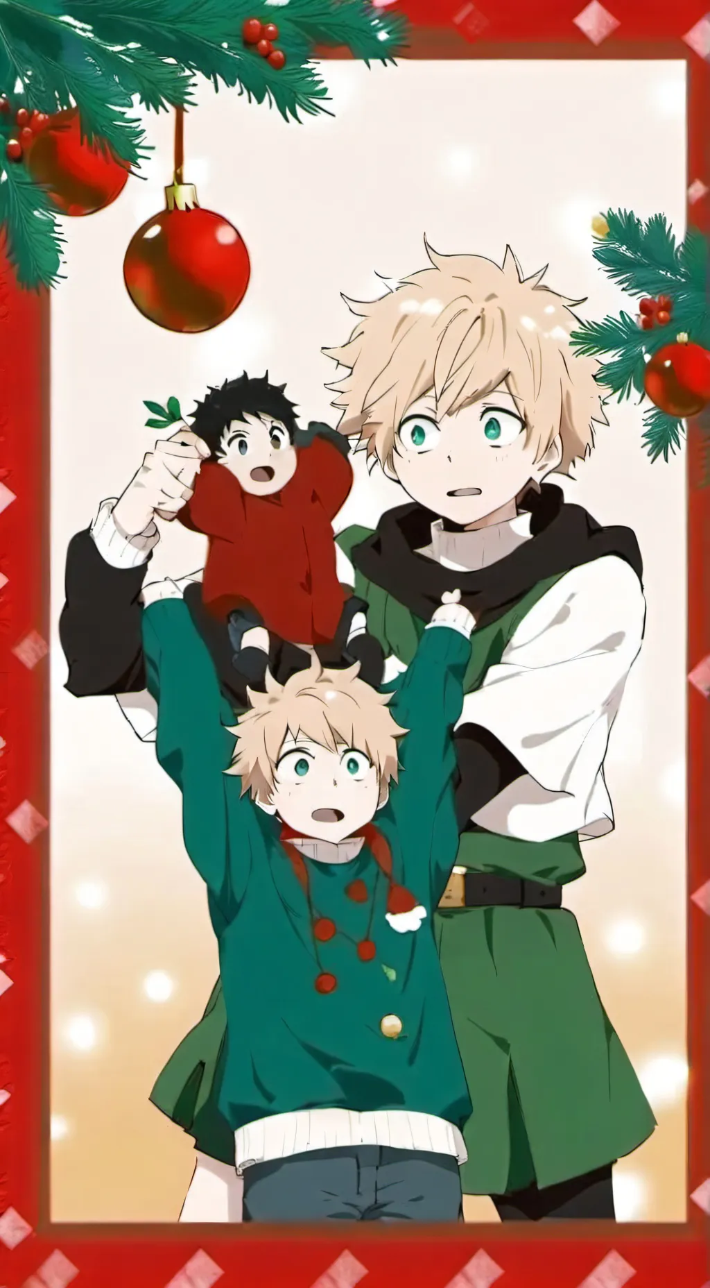 ai character: Bakugo x deku kids background