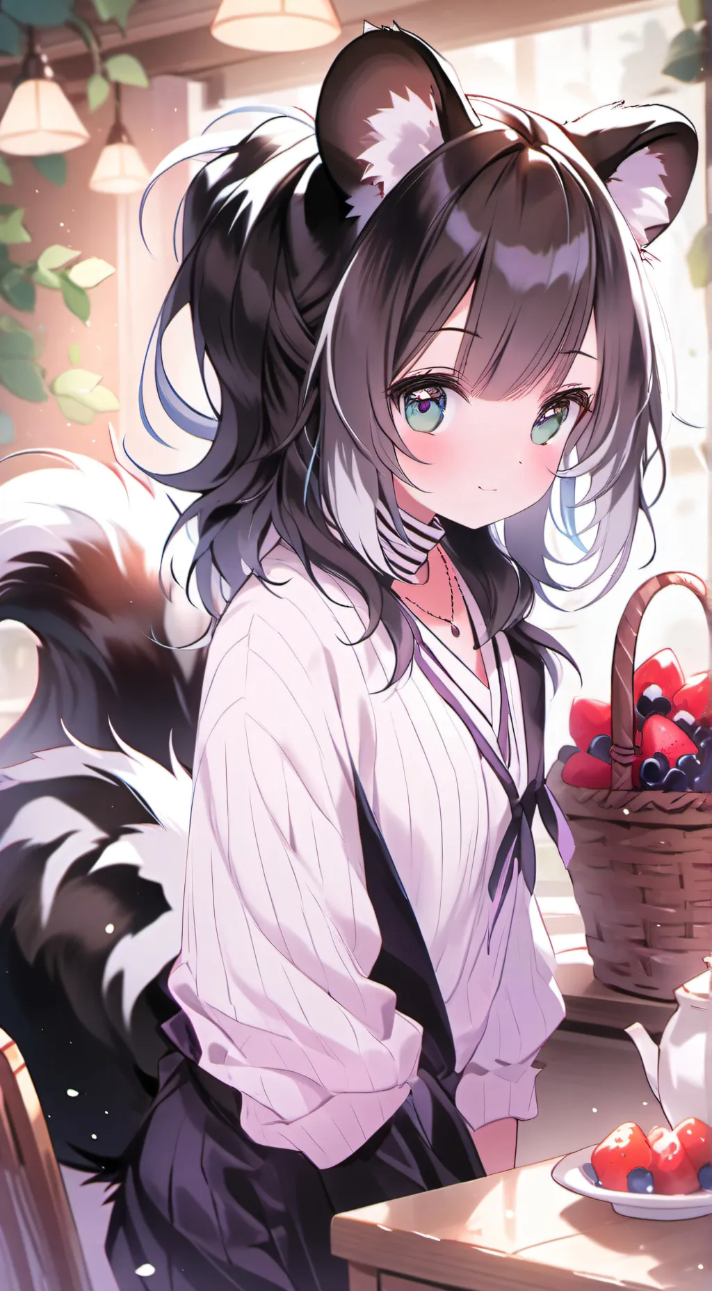 ai character: Striped Skunk Spirit background