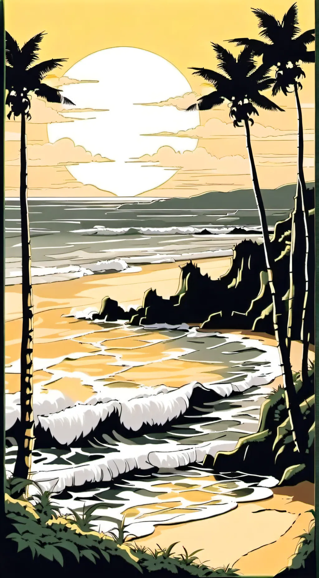 ai character: beach background