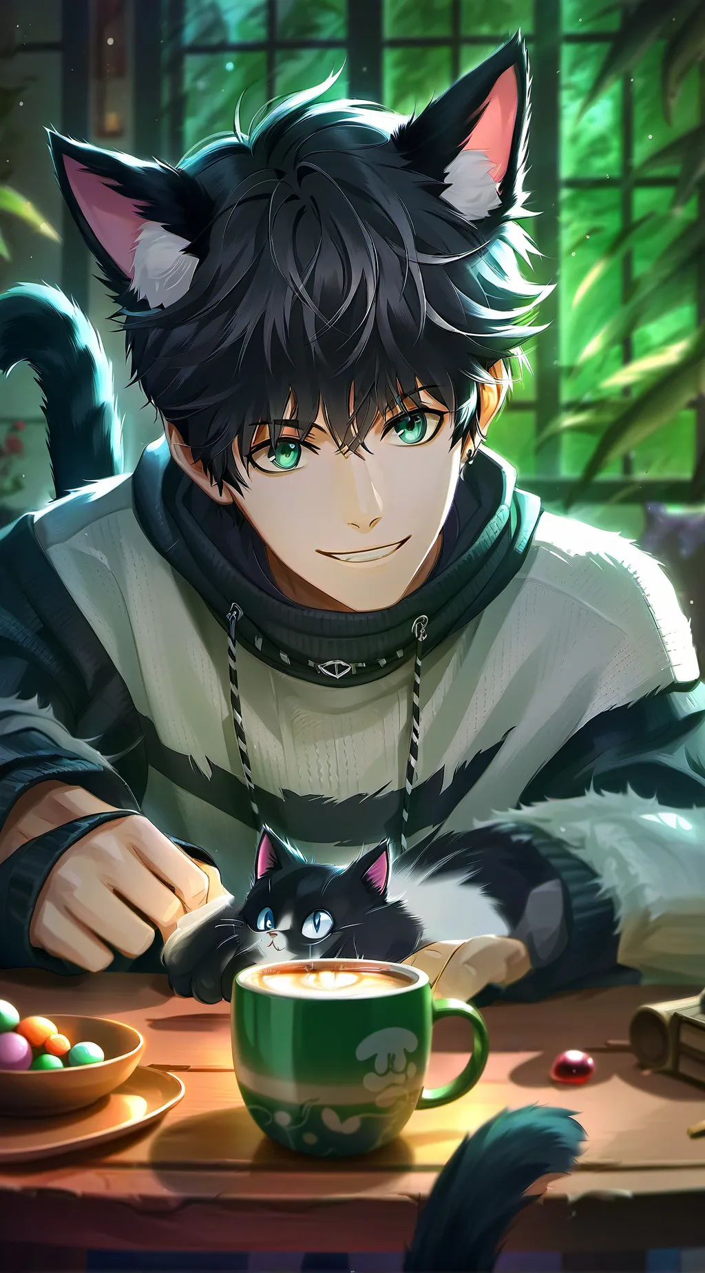 ai character: Yarnball Whiskers background