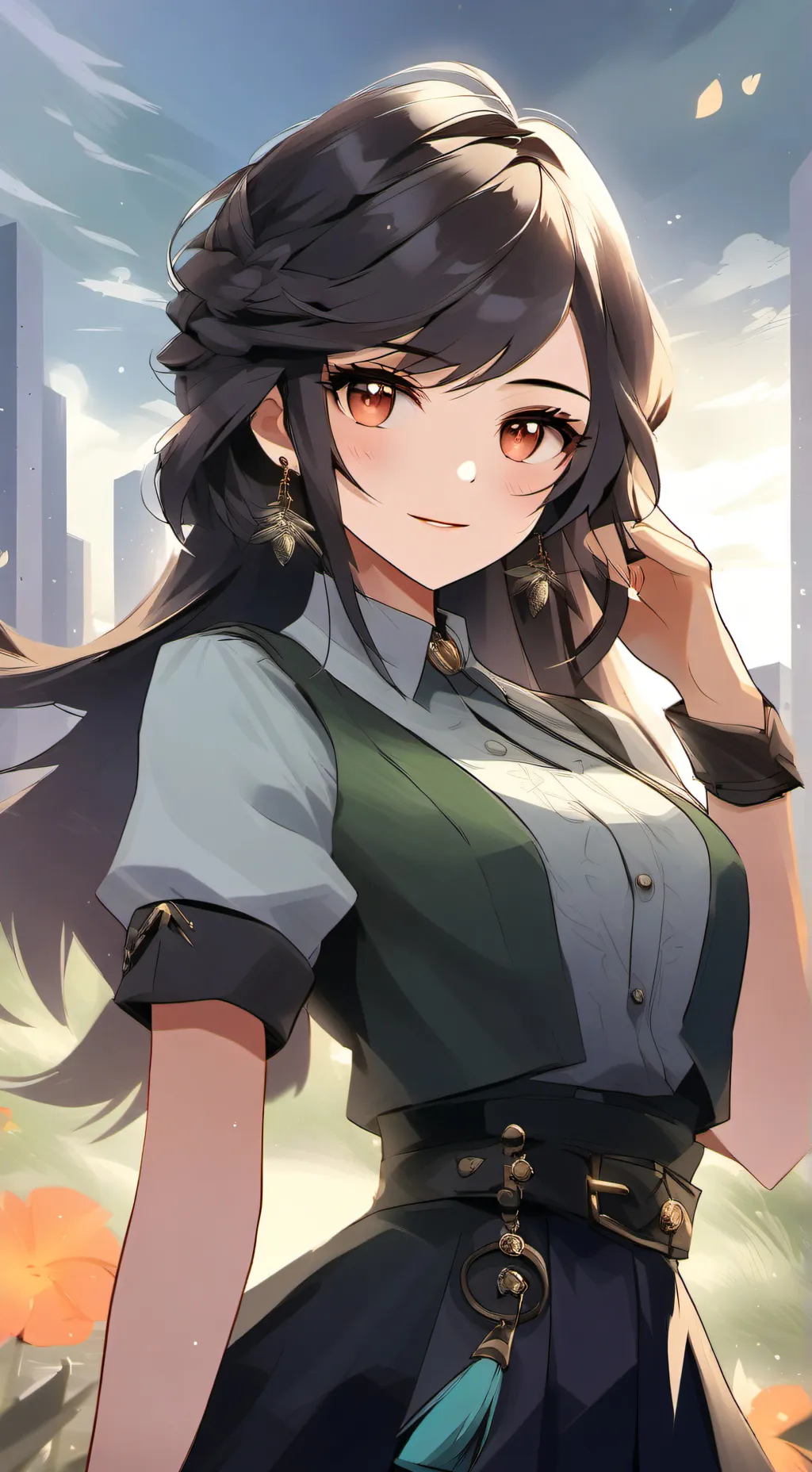 ai character: Hot sister  background