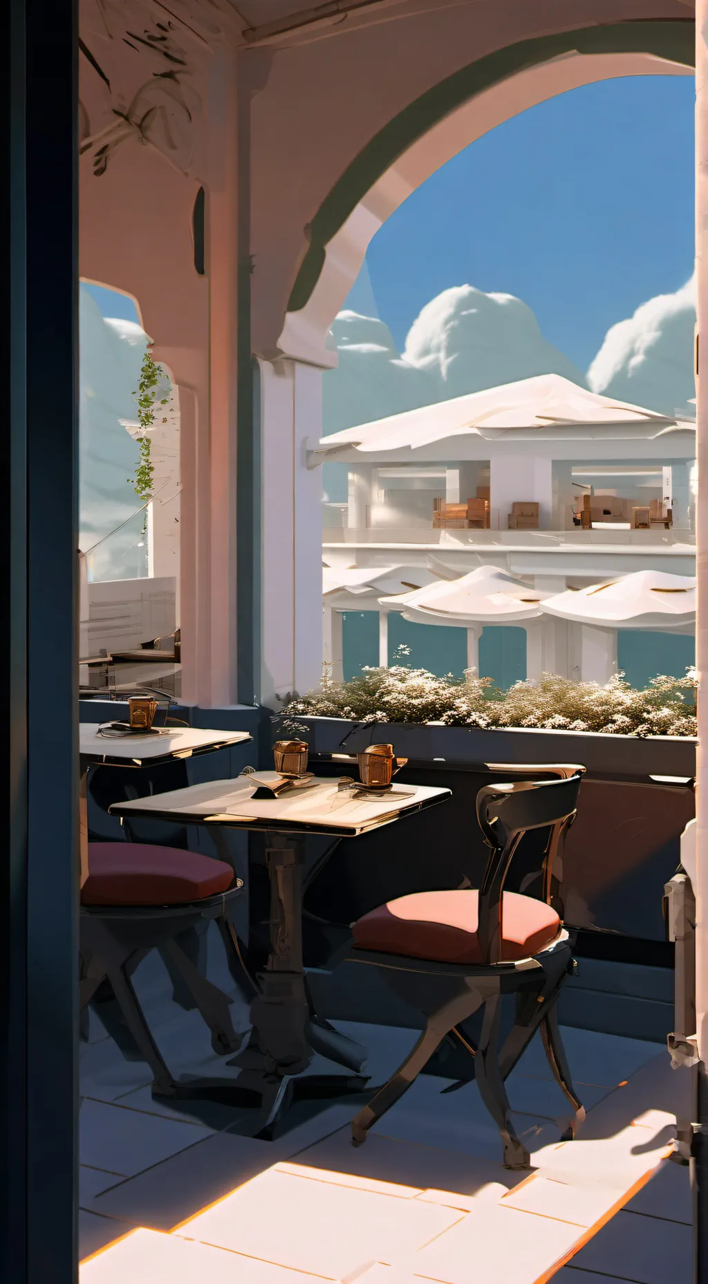 ai character: Kny cafe background