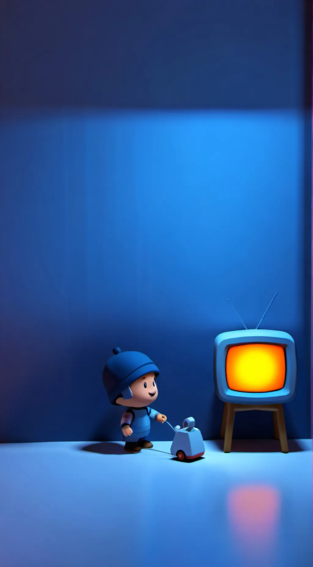 ai character: cutebabytvman3 background