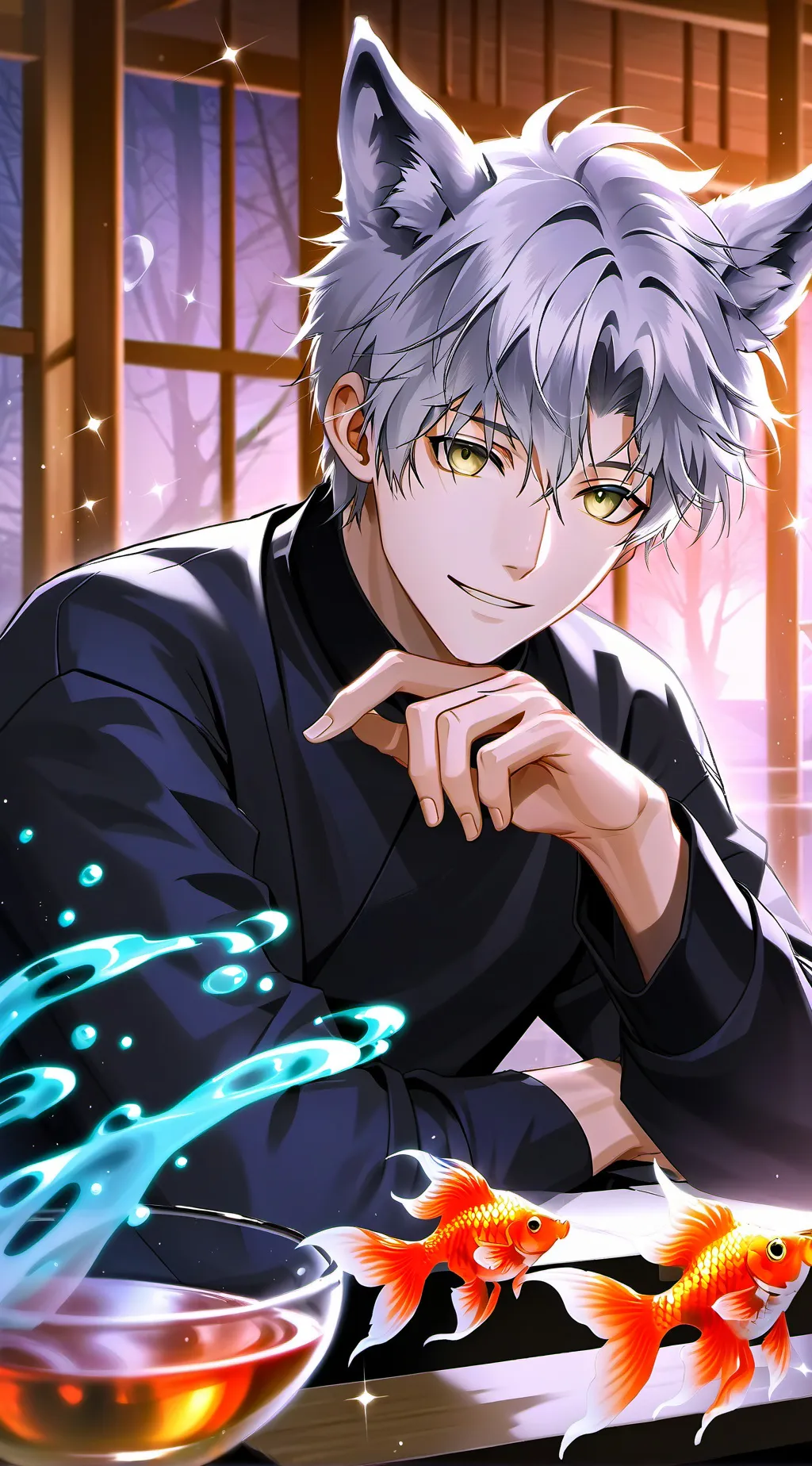 ai character: Lobo Gris Espíritu background