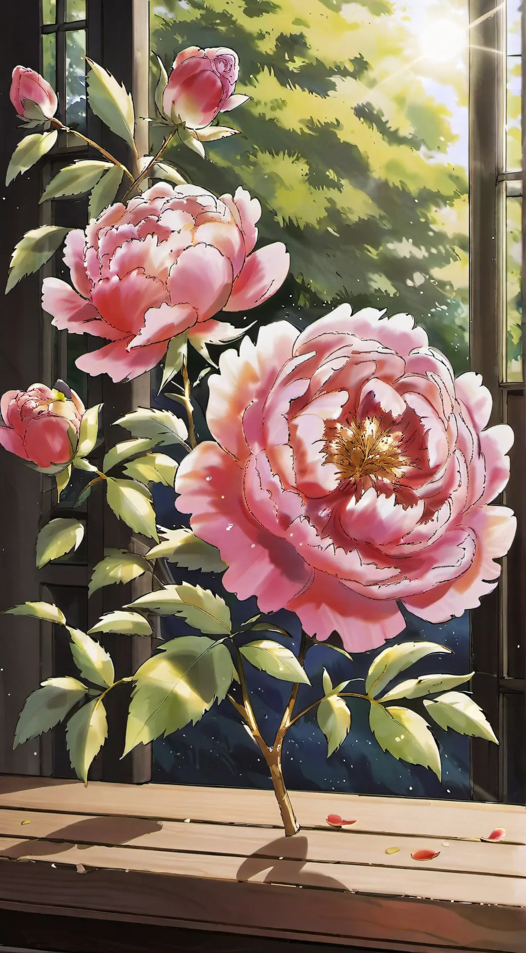 ai character: flower of comfort  background