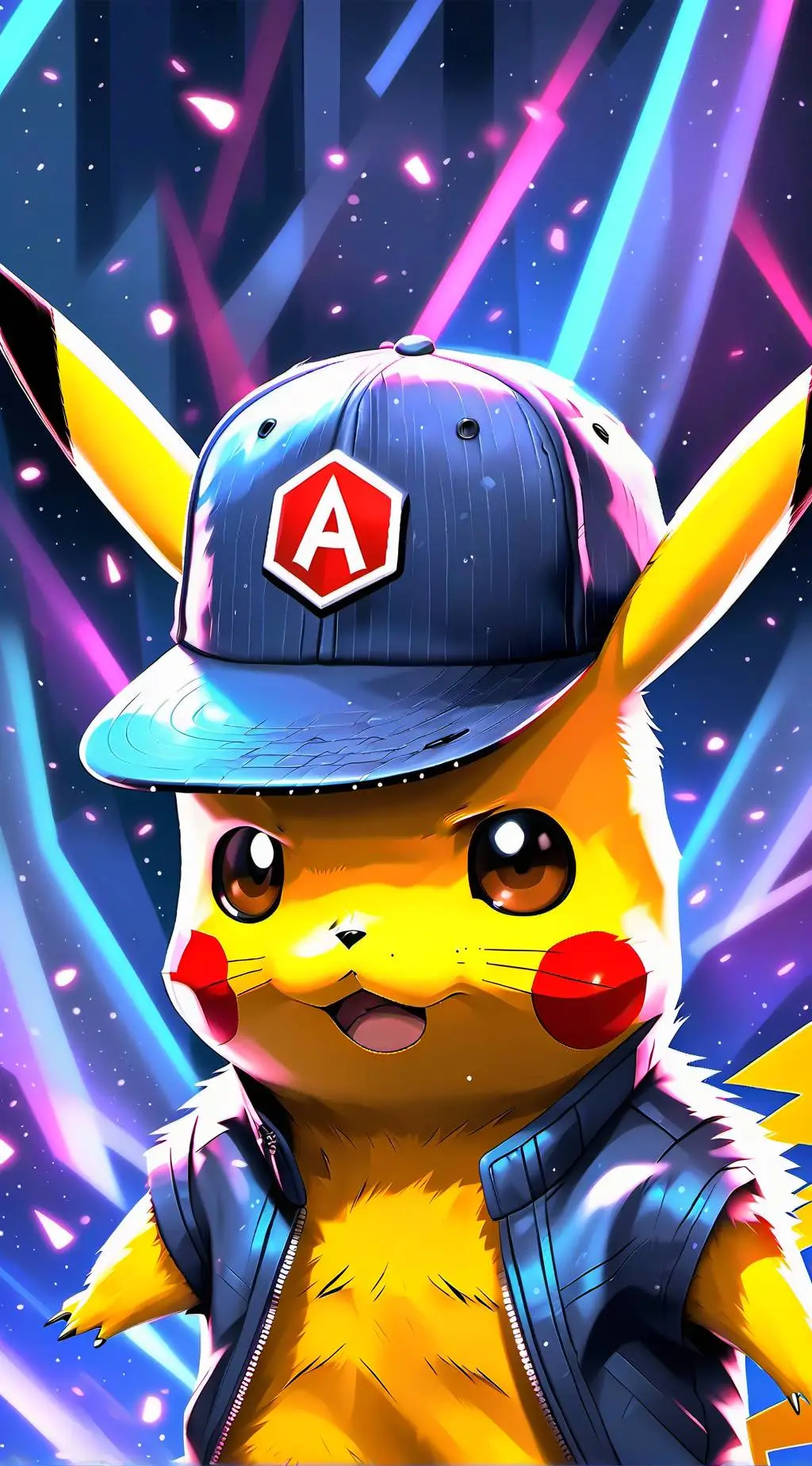 ai character: ash and Pikachu background