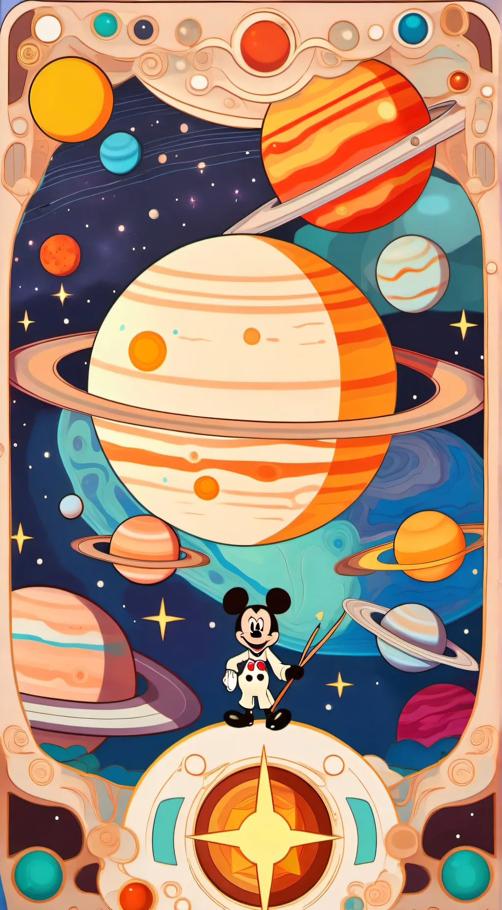 ai character: solar system  background