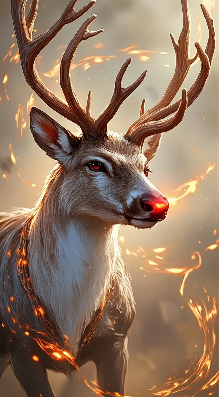 ai character: Rudolf reindeer background