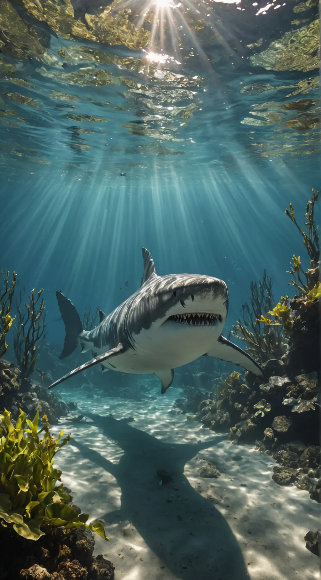 ai character: baby megalodon (U) background