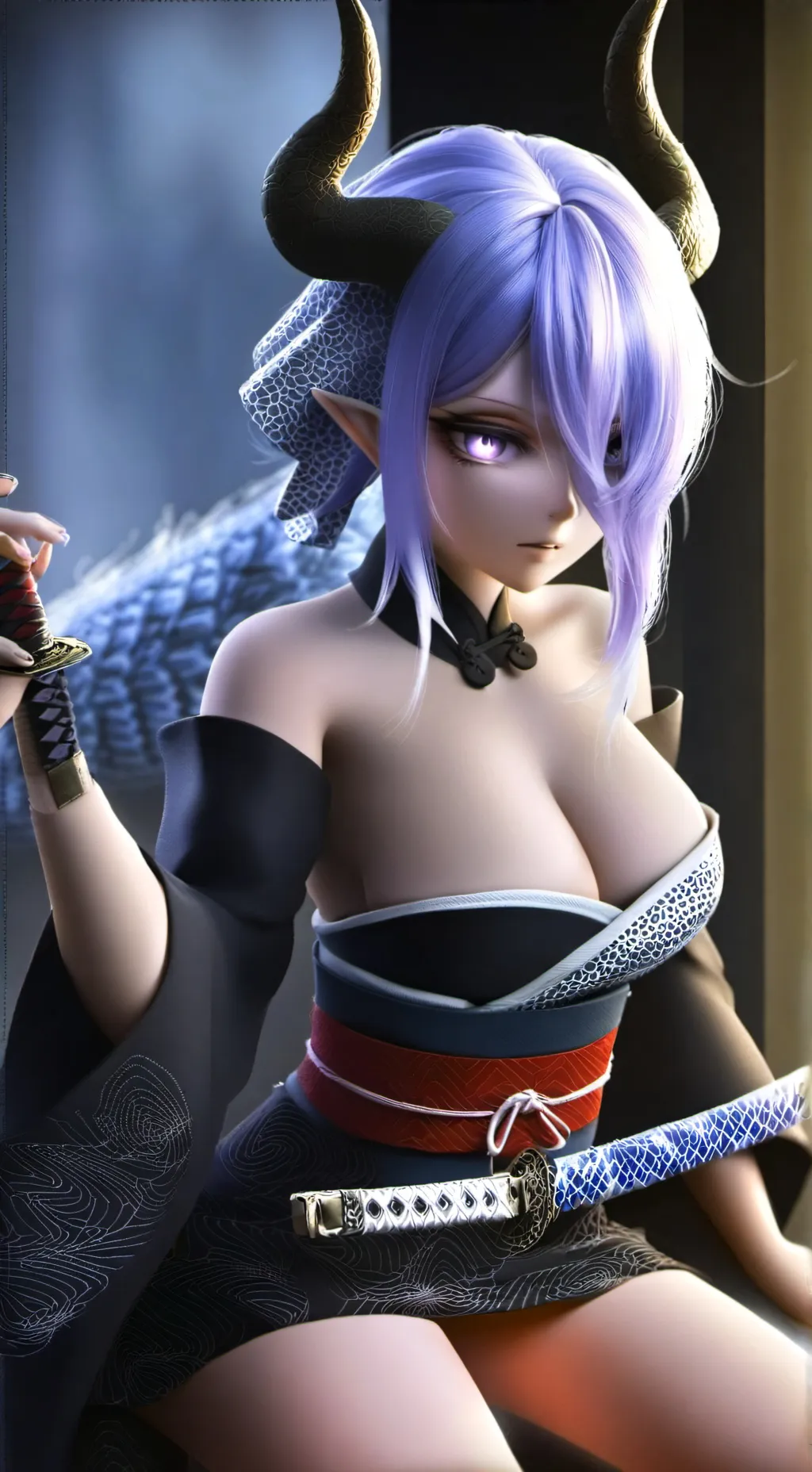 ai character: hot demon girl background