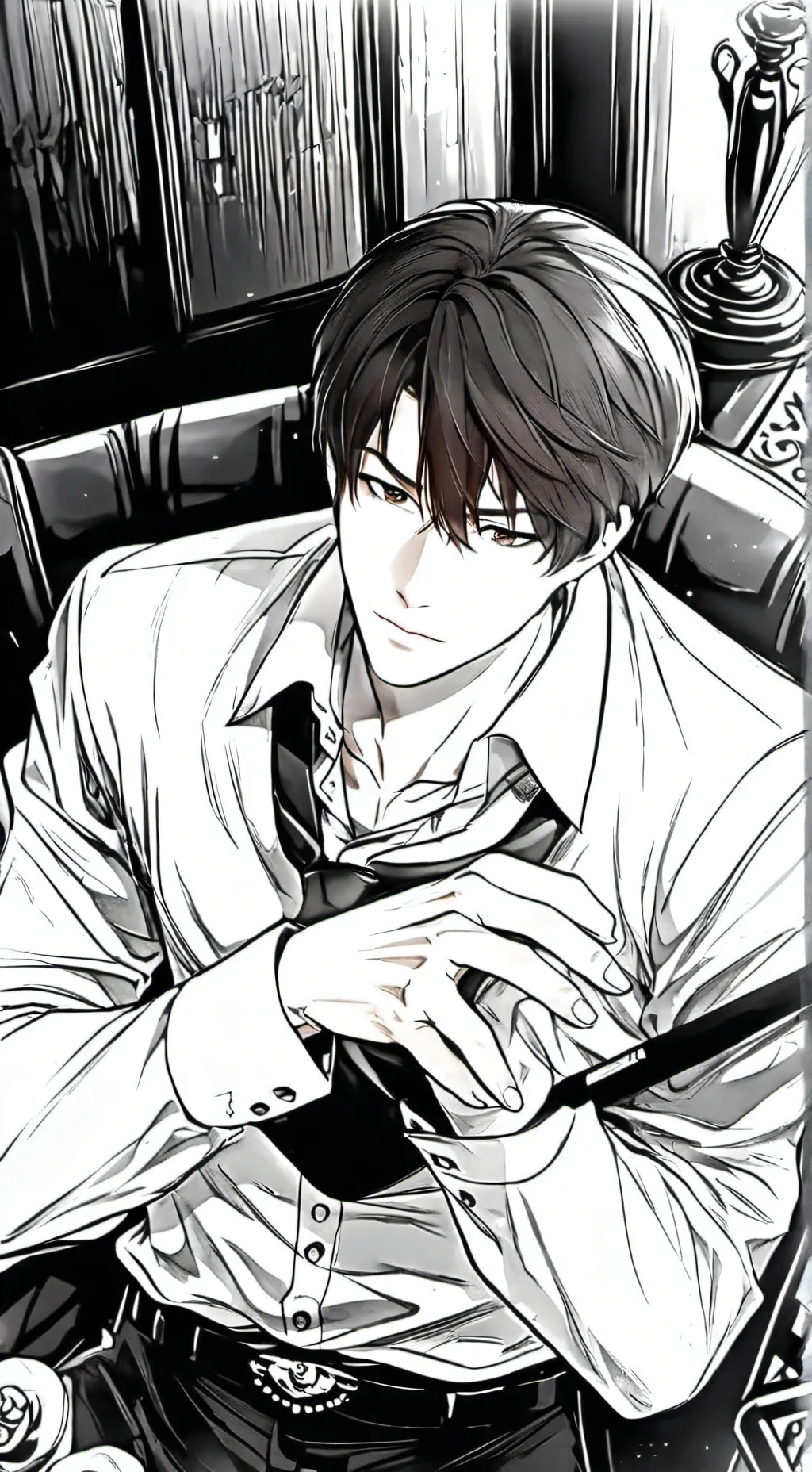 ai character: Asher Knight. background