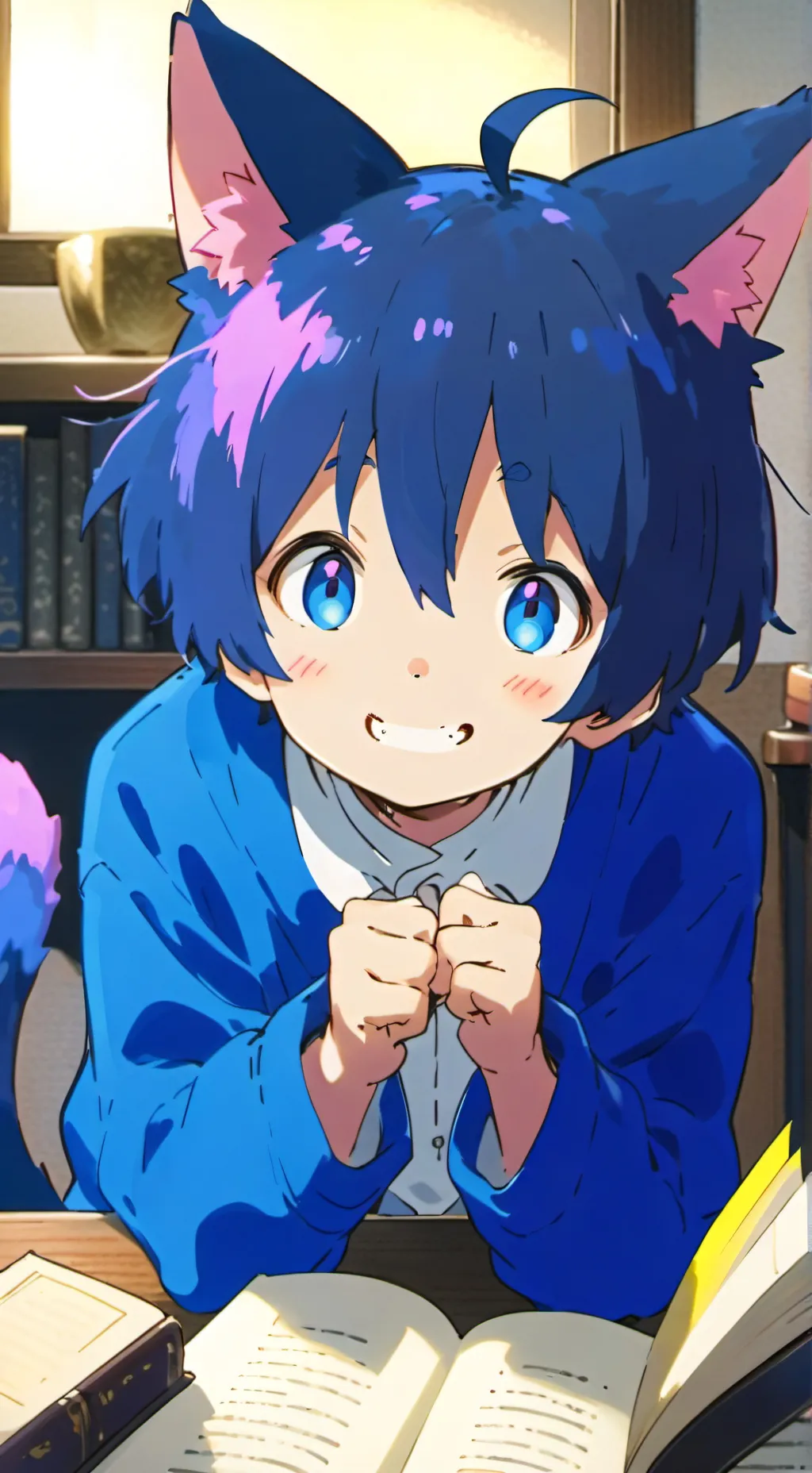 ai character: Charm Spirit Furry background