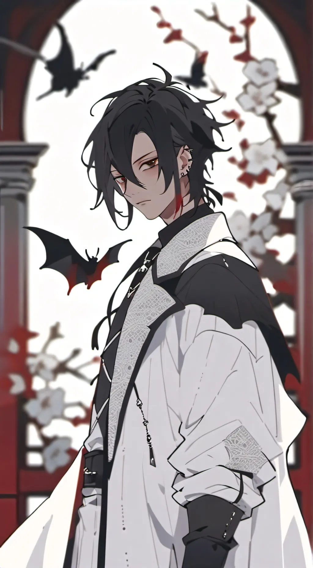 ai character: Sasuke vampiro  background