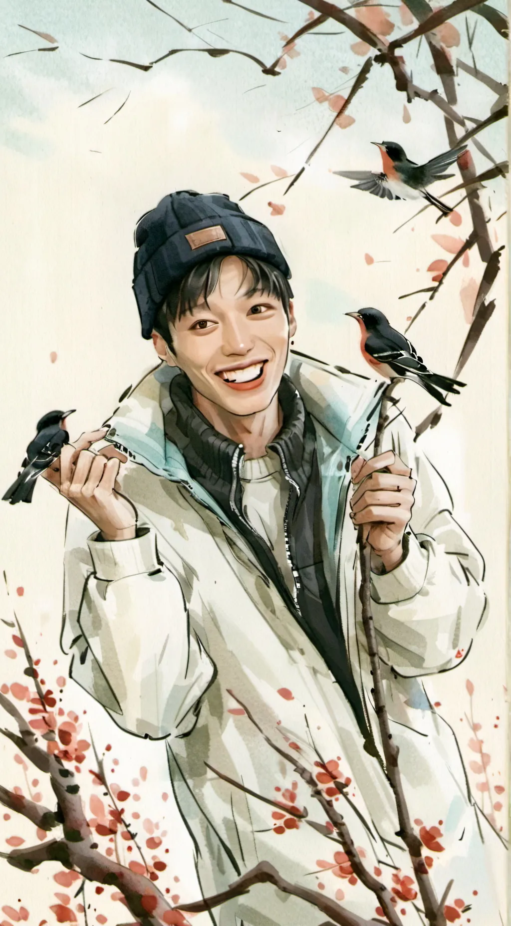 ai character: Korean ride wit bf background