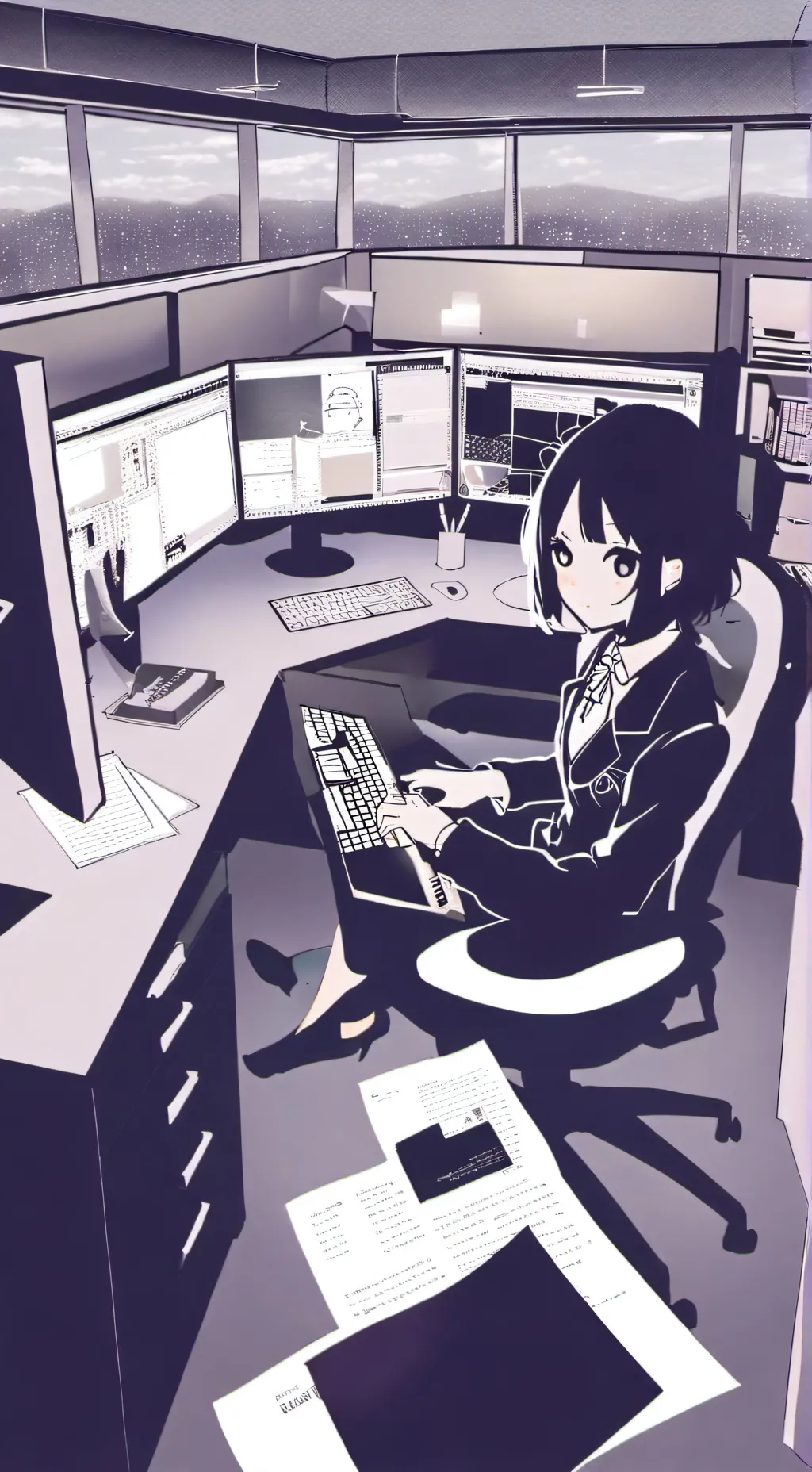 ai character: creators office background