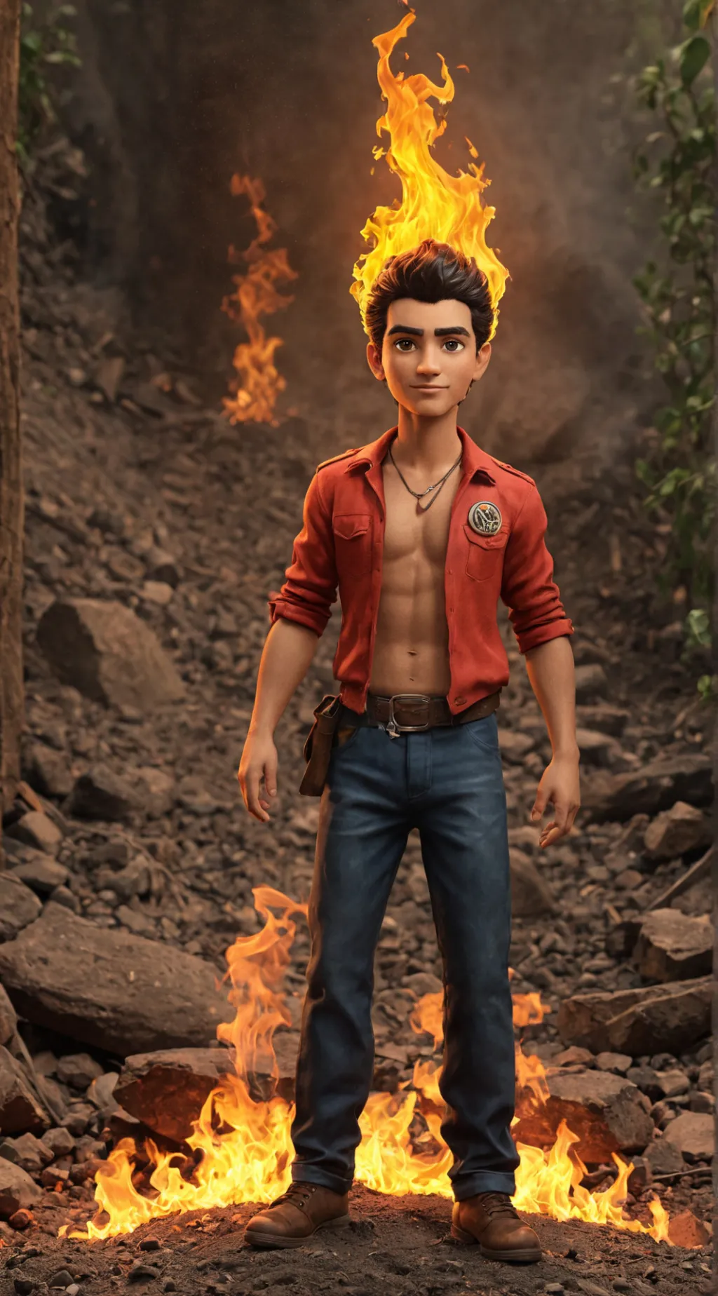 ai character: Fire❤️‍🔥 background