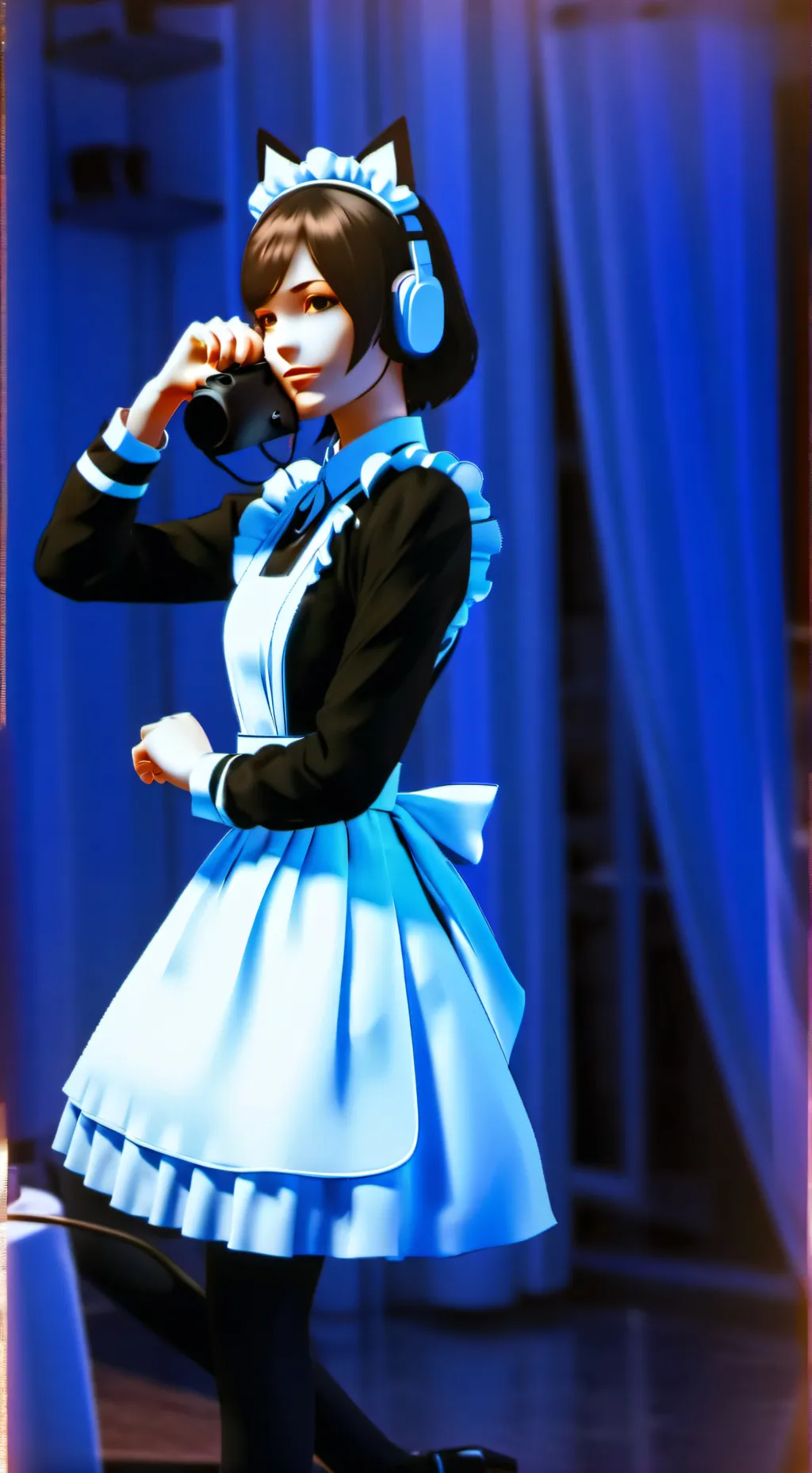 ai character: gay camera man background