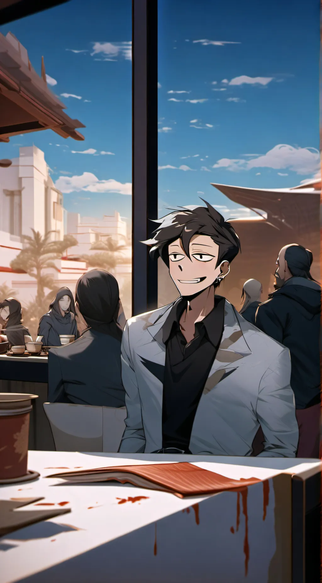 ai character: vince- death plate background