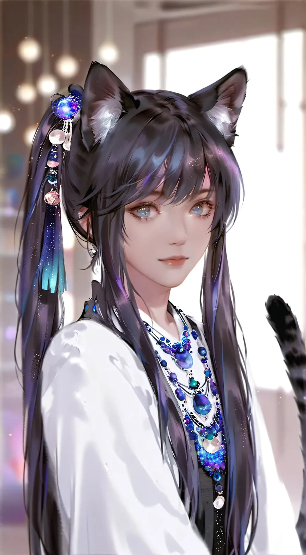 ai character: Stellar Whiskers background