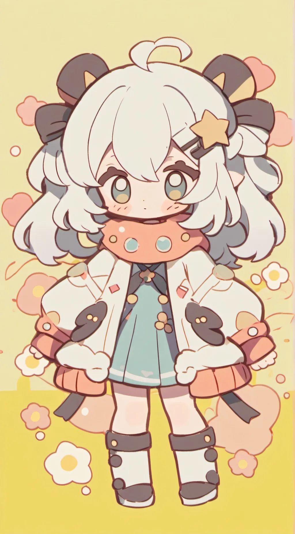 ai character: Adorable puffy background