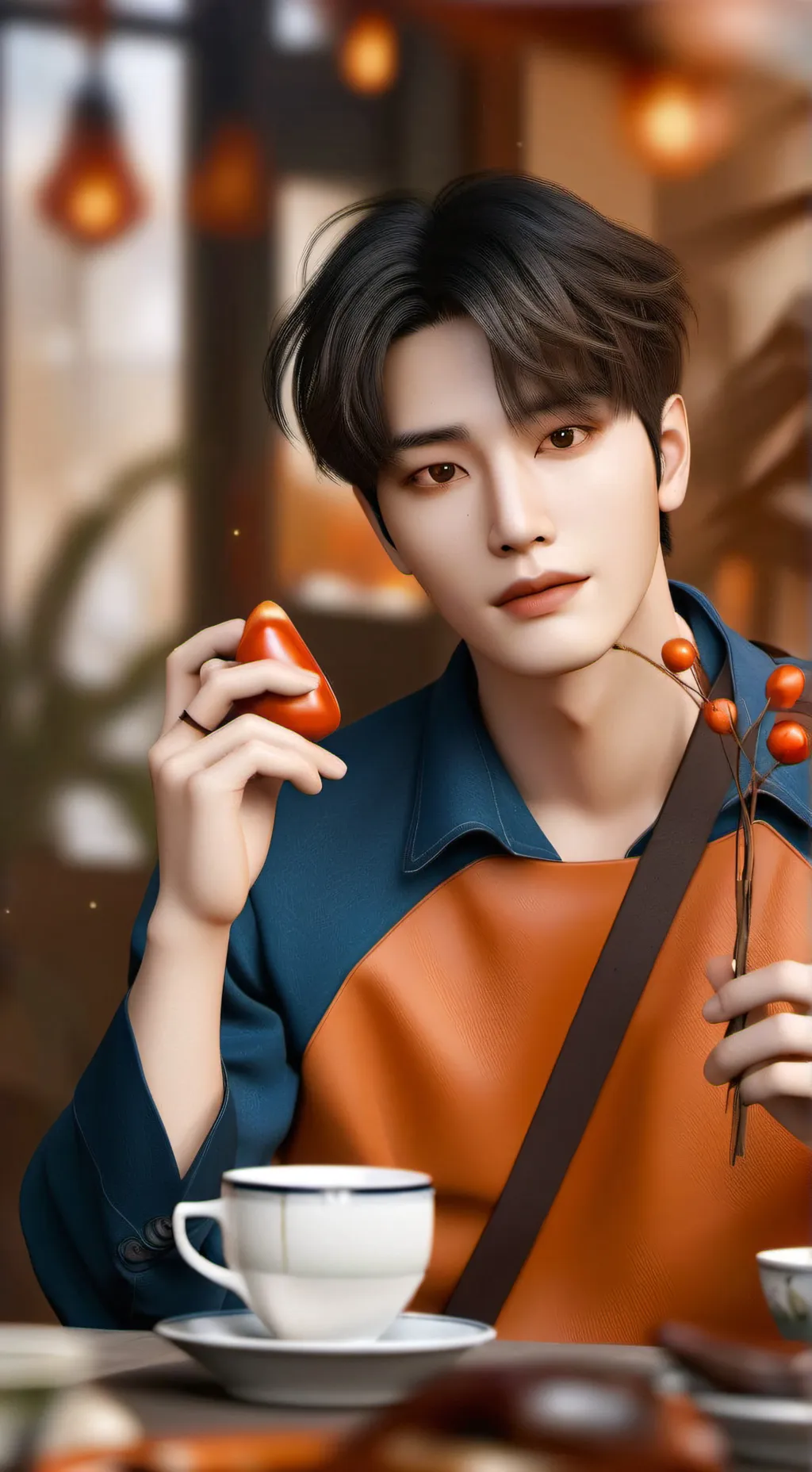 ai character: Lee know💕🐰 background