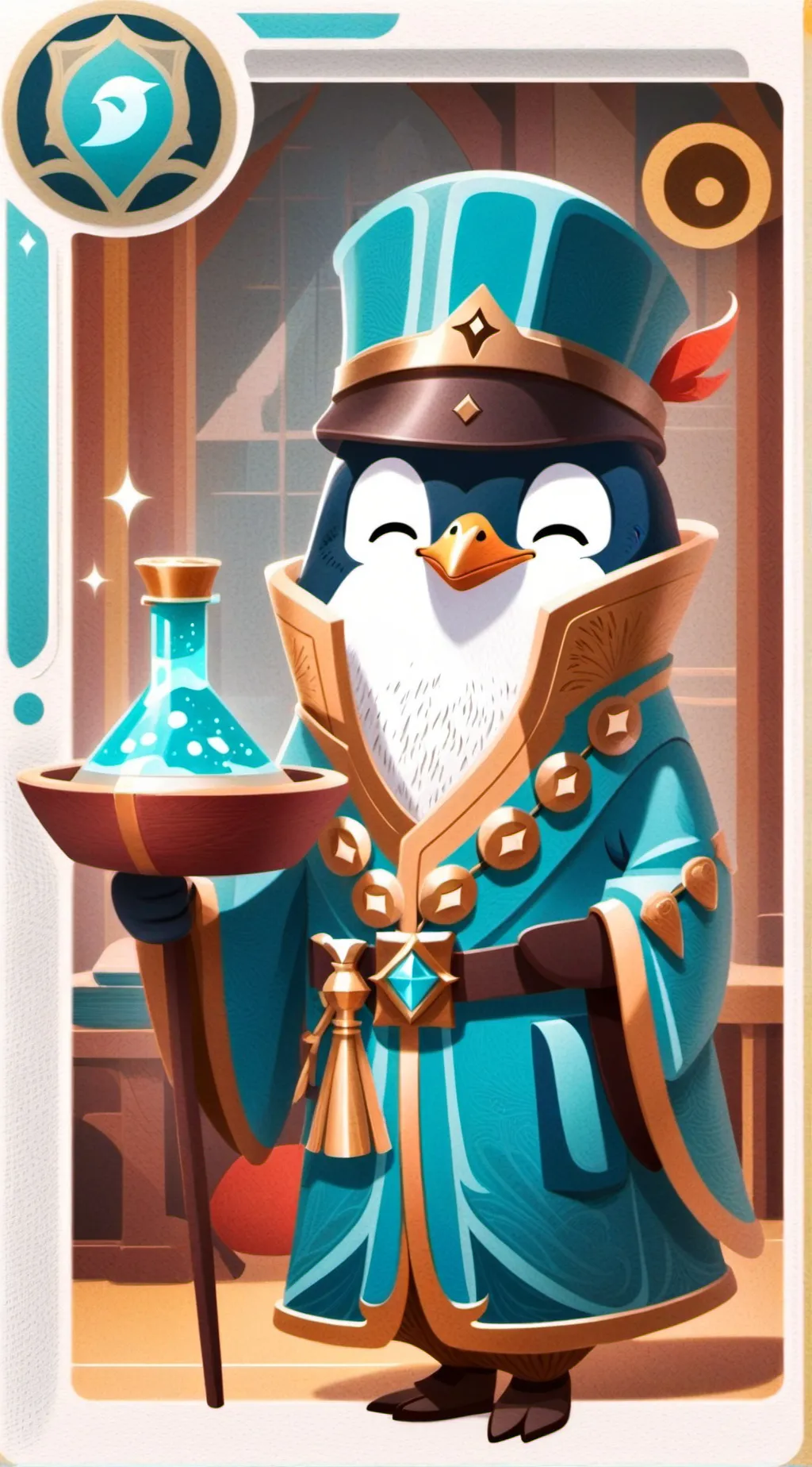 ai character: Mha club penguin  background
