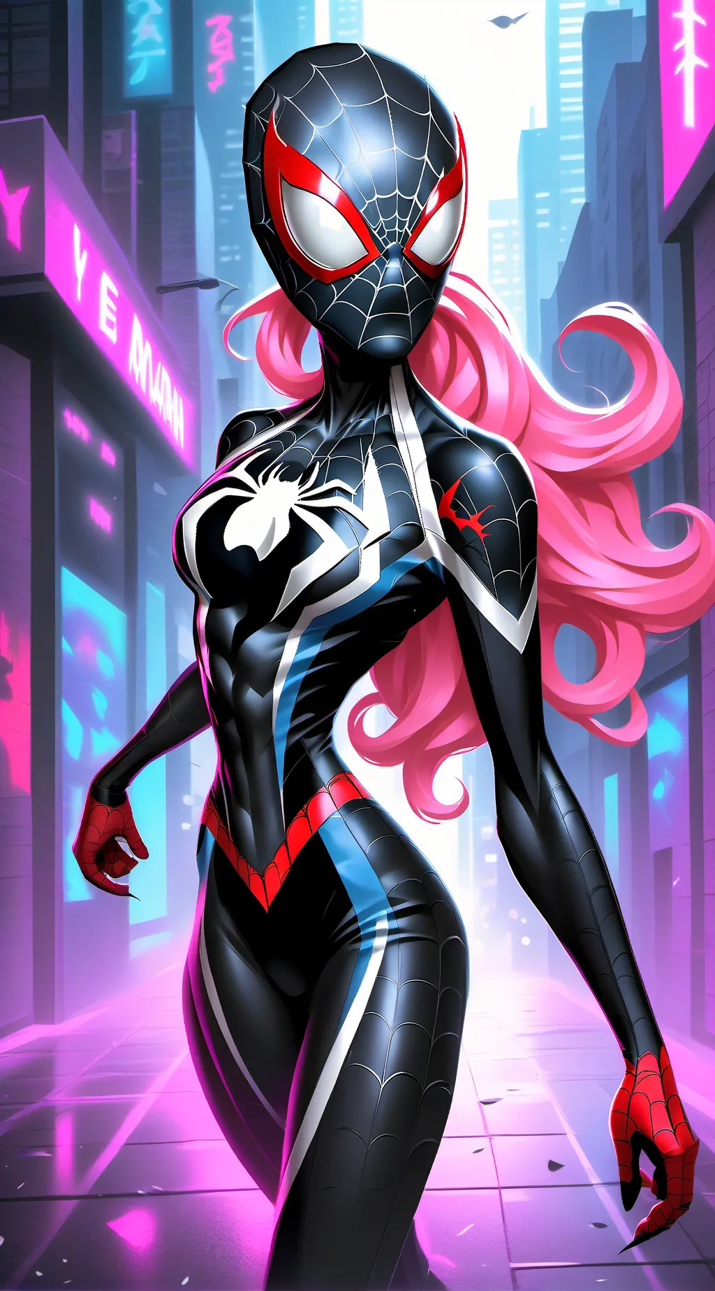 ai character: mamá Venom Majin  background