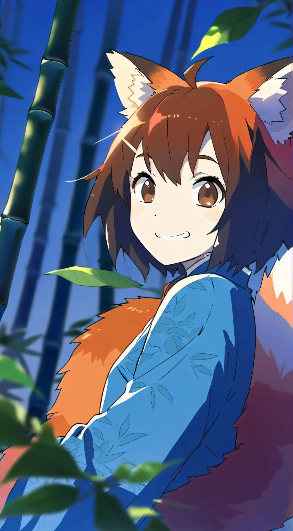 ai character: Russet Red Panda Spirit background