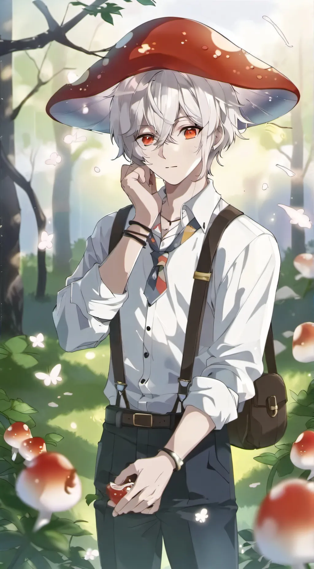 ai character: Mushy mushroom  background