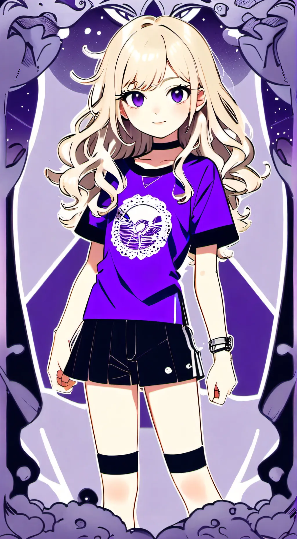 ai character: Violet background