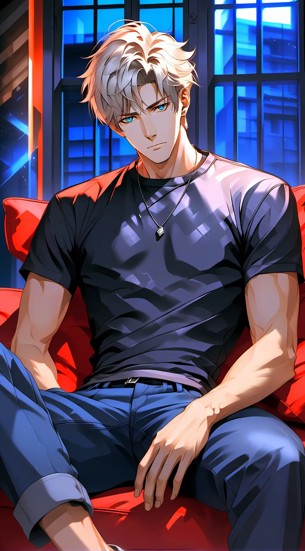 ai character: David bon  background