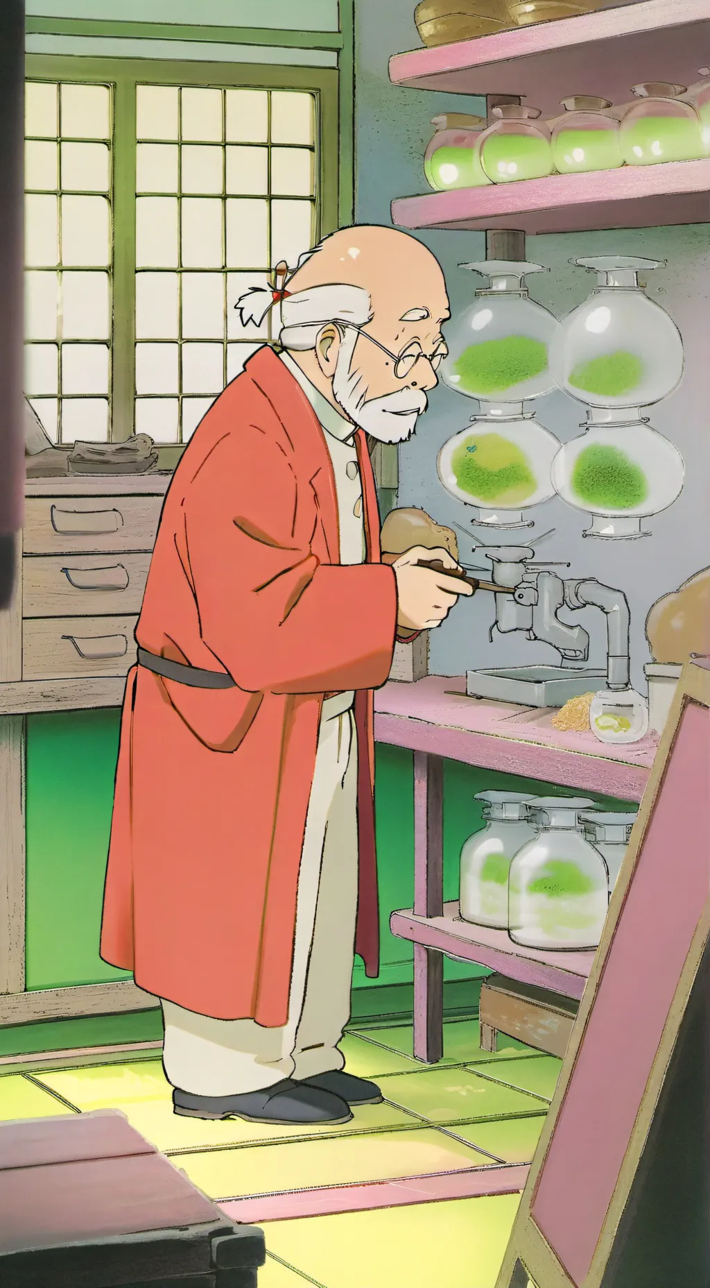 ai character: lab background