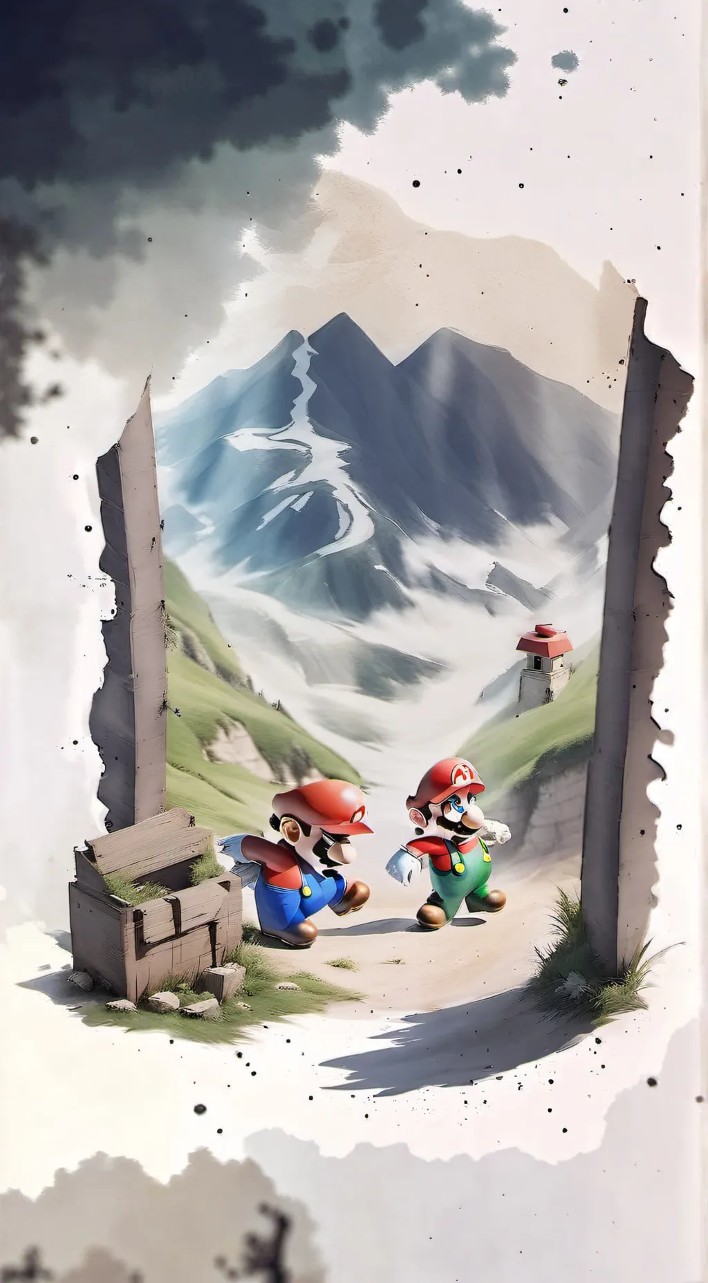 ai character: Mario on the comp background