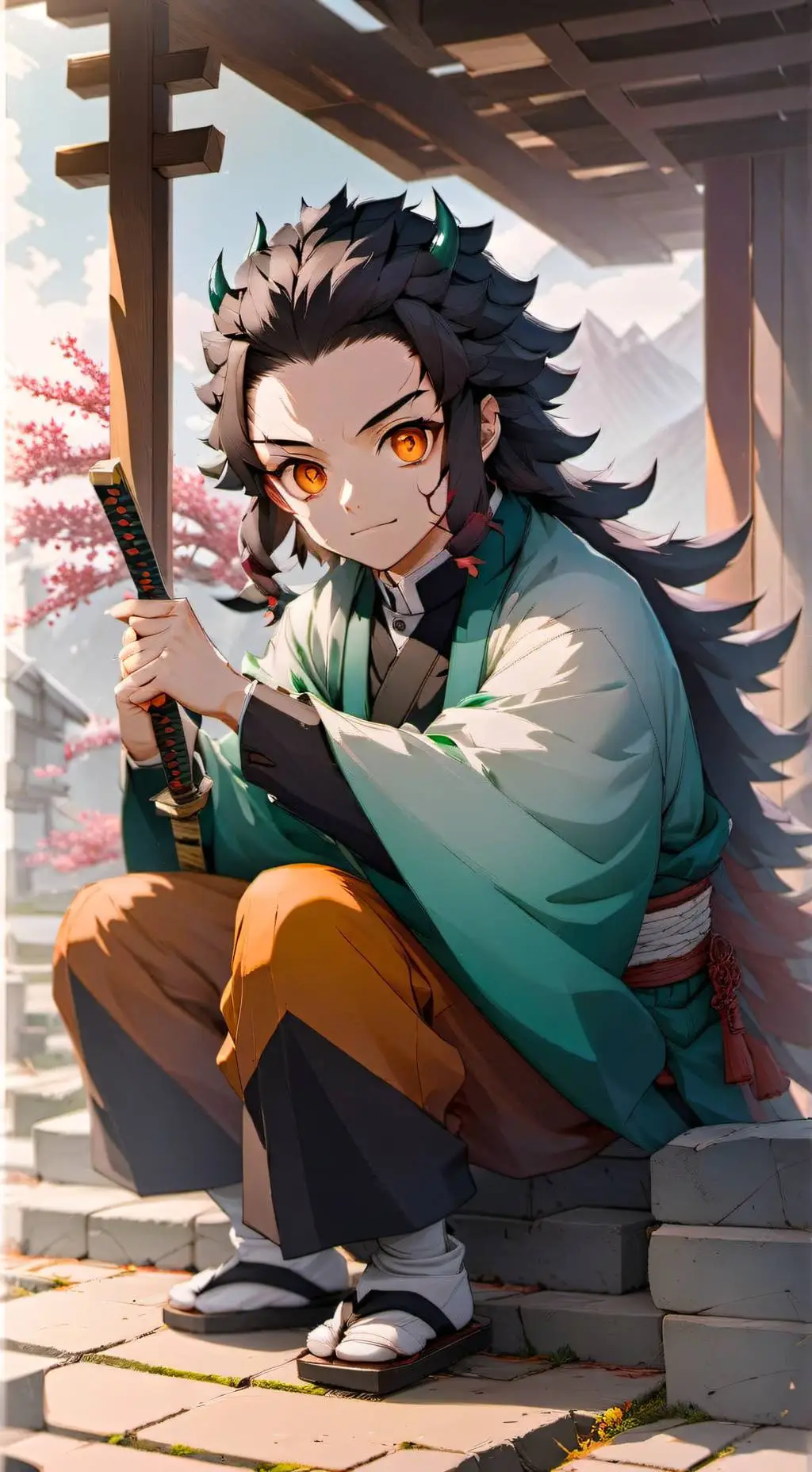 ai character: Demon Slayer Kny background