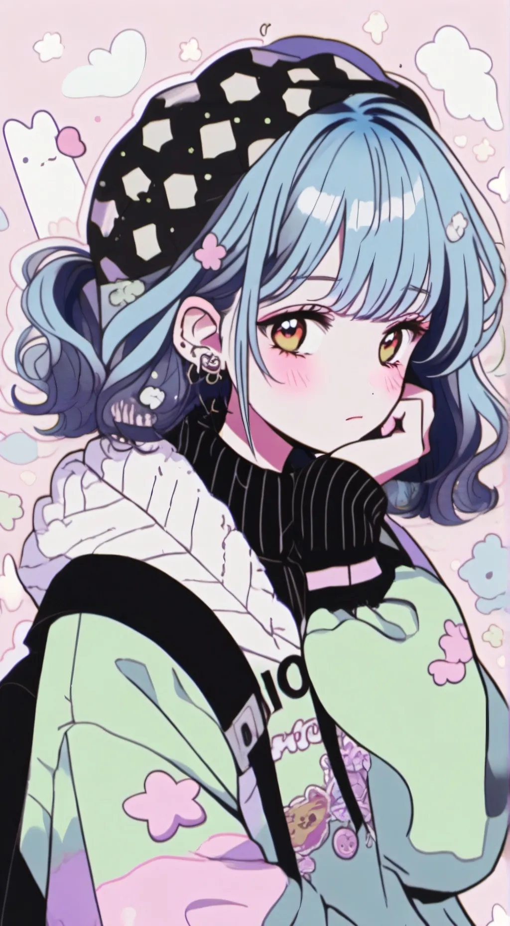 ai character: Blue background