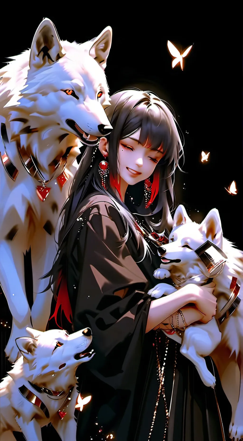 ai character: Wolf girl background